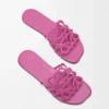 Chanclas Petal Anagram en piel de becerro suave fucsia Chanclas Petal Anagram en piel de becerro suave fucsia
