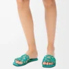 Chanclas Petal Anagram en piel de becerro suave Turquesa Chanclas Petal Anagram en piel de becerro suave Turquesa