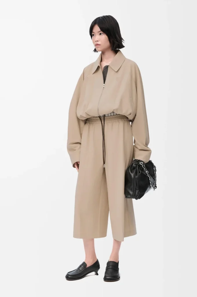 Chaqueta abullonada de algodón Beige Chaqueta abullonada de algodón Beige