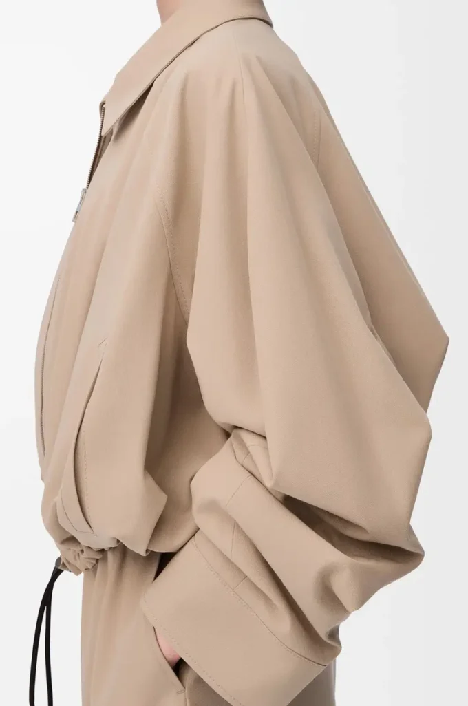 Chaqueta abullonada de algodón Beige Chaqueta abullonada de algodón Beige