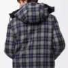 Chaqueta acolchada de lana azul marino oscuro Chaqueta acolchada de lana azul marino oscuro