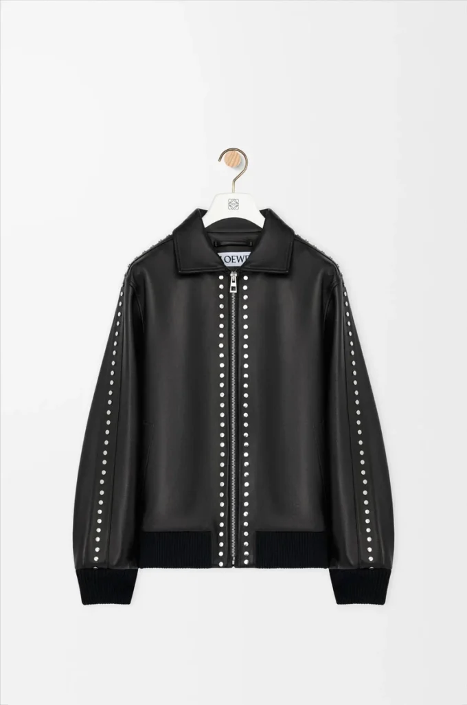 Chaqueta bomber de piel de cordero napa. Negro Chaqueta bomber de piel de cordero napa. Negro