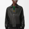 Chaqueta bomber de piel de cordero napa. Negro Chaqueta bomber de piel de cordero napa. Negro