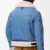 Chaqueta camionera en denim y piel de oveja azul denim Chaqueta camionera en denim y piel de oveja azul denim