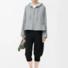 Chaqueta con capucha de algodón gris claro Chaqueta con capucha de algodón gris claro