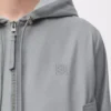 Chaqueta con capucha de algodón gris claro Chaqueta con capucha de algodón gris claro