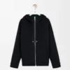 Chaqueta con capucha de lana y cachemira Negro/Verde Chaqueta con capucha de lana y cachemira Negro/Verde