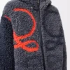 Chaqueta con capucha en mezcla de lana azul marino/naranja Chaqueta con capucha en mezcla de lana azul marino/naranja