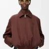 Chaqueta con cinturón de algodón y seda Café Chaqueta con cinturón de algodón y seda Café