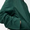 Chaqueta con cinturón de piel de cabra anteada Verde Chaqueta con cinturón de piel de cabra anteada Verde