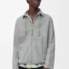 Chaqueta con cremallera de ante de cordero gris claro Chaqueta con cremallera de ante de cordero gris claro