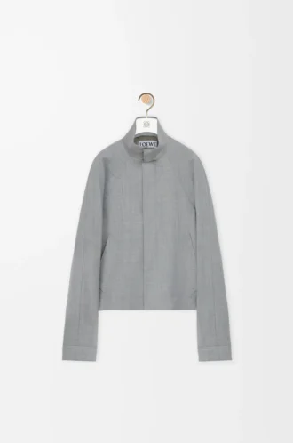 Chaqueta con cremallera de lana Gris claro