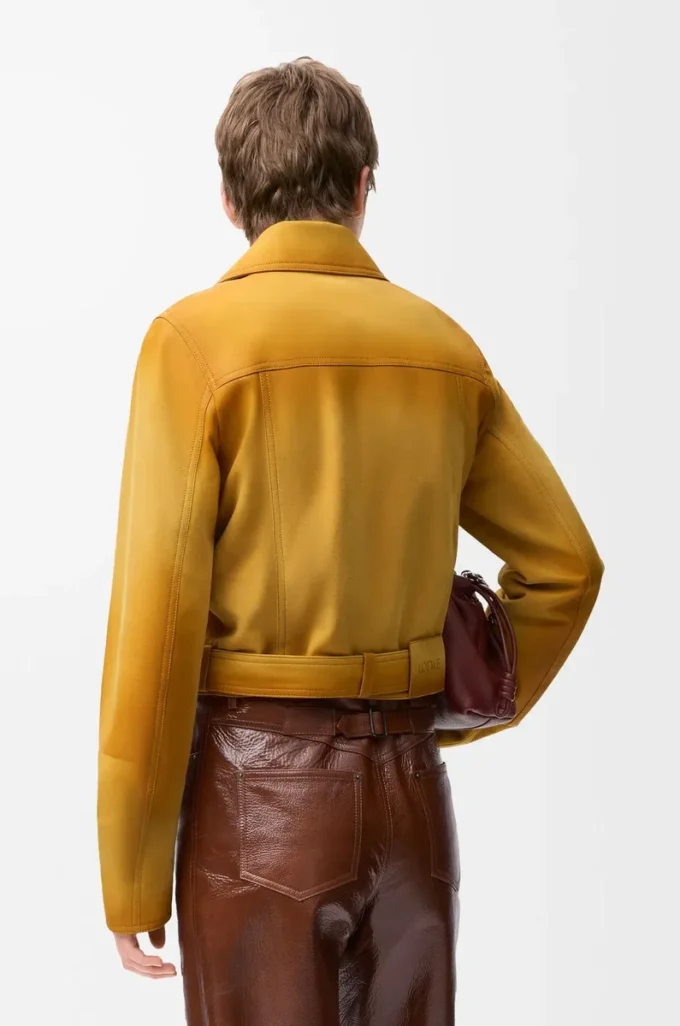 Chaqueta corta de piel de cordero ante Light Tan Chaqueta corta de piel de cordero ante Light Tan
