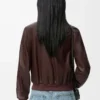 Chaqueta corta de piel de cordero napa marrón Chaqueta corta de piel de cordero napa marrón