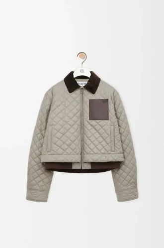 Chaqueta corta de tejido técnico Gris medio