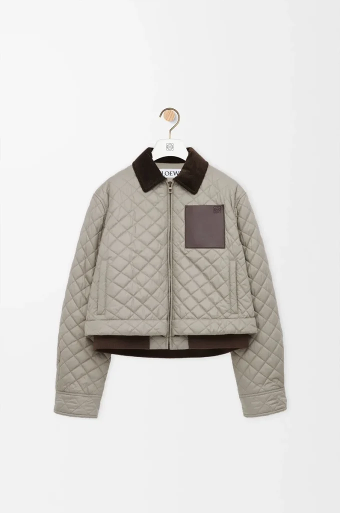 Chaqueta corta de tejido técnico Gris medio Chaqueta corta de tejido técnico Gris medio
