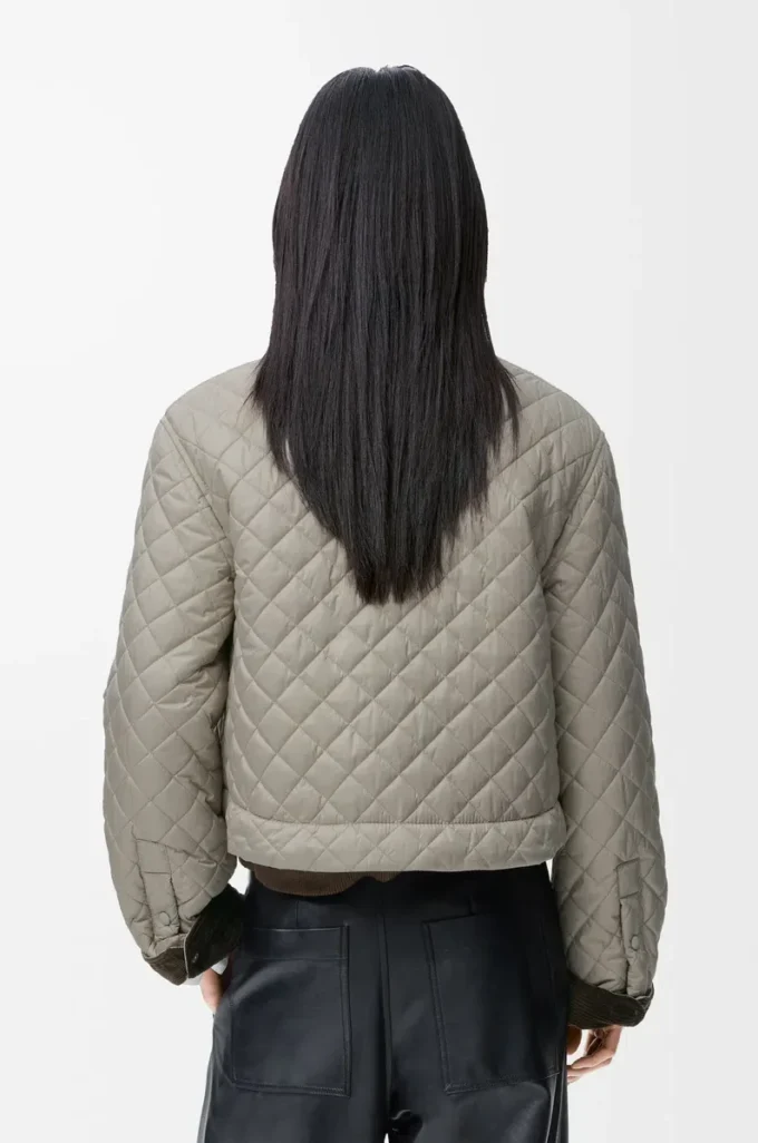 Chaqueta corta de tejido técnico Gris medio Chaqueta corta de tejido técnico Gris medio