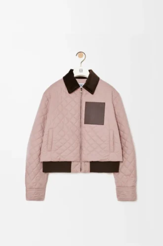Chaqueta corta de tejido técnico Rosa claro