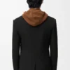 Chaqueta cruzada de lana. Negro Chaqueta cruzada de lana. Negro