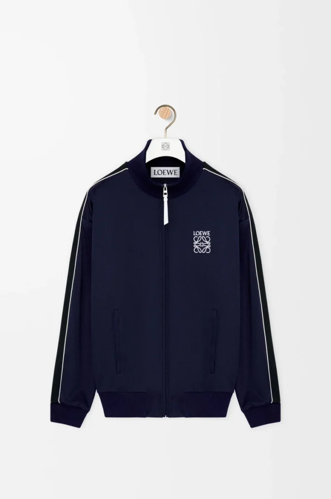 Chaqueta de chándal en jersey técnico azul marino oscuro Chaqueta de chándal en jersey técnico azul marino oscuro