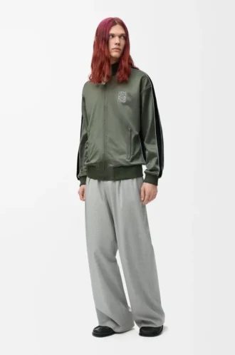 Chaqueta de chándal en jersey técnico verde caqui