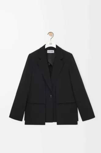 Chaqueta de lana negra