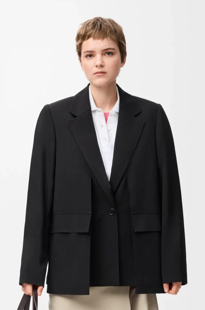 Chaqueta de lana negra Chaqueta de lana negra