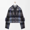 Chaqueta de mezcla de mohair y lana Azul/Multicolor Chaqueta de mezcla de mohair y lana Azul/Multicolor
