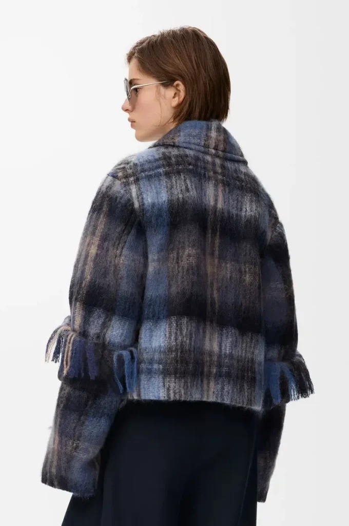 Chaqueta de mezcla de mohair y lana Azul/Multicolor Chaqueta de mezcla de mohair y lana Azul/Multicolor