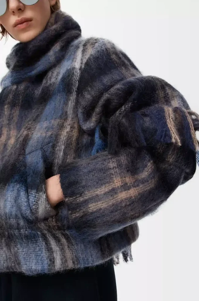 Chaqueta de mezcla de mohair y lana Azul/Multicolor Chaqueta de mezcla de mohair y lana Azul/Multicolor