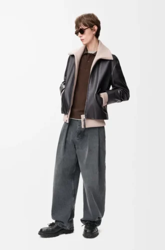 Chaqueta de piel de búfalo napa. Negro Chaqueta de piel de búfalo napa. Negro