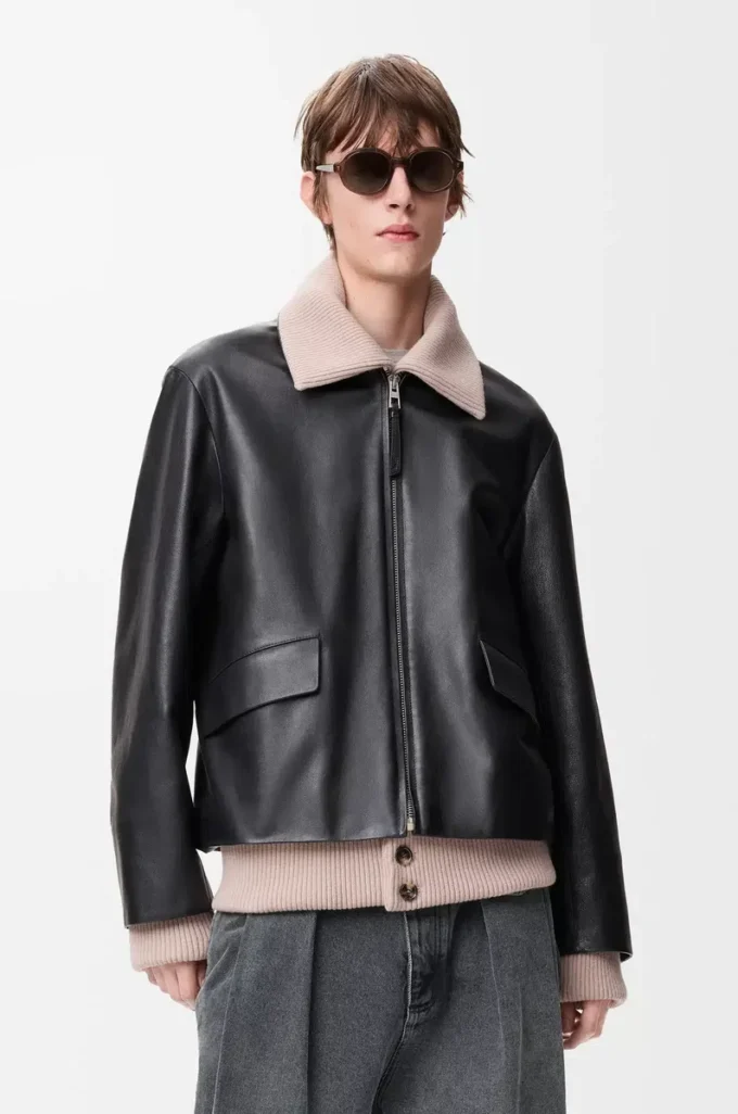 Chaqueta de piel de búfalo napa. Negro Chaqueta de piel de búfalo napa. Negro