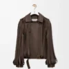 Chaqueta de piel de cordero napa marrón Chaqueta de piel de cordero napa marrón