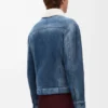 Chaqueta de piel de oveja Blanca/Azul índigo Chaqueta de piel de oveja Blanca/Azul índigo