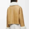 Chaqueta de piel de oveja blanca/dorada Chaqueta de piel de oveja blanca/dorada