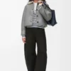 Chaqueta de piel de oveja gris Chaqueta de piel de oveja gris