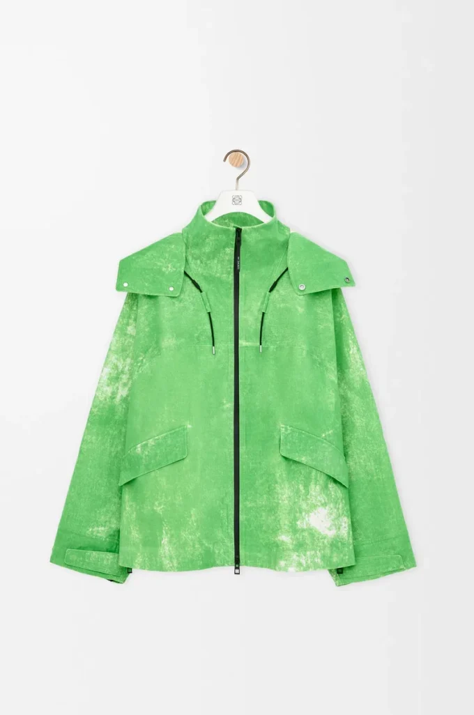 Chaqueta de tejido técnico flocado verde Chaqueta de tejido técnico flocado verde