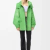 Chaqueta de tejido técnico flocado verde Chaqueta de tejido técnico flocado verde