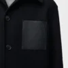 Chaqueta de trabajo de lana y cachemira, color negro. Chaqueta de trabajo de lana y cachemira, color negro.