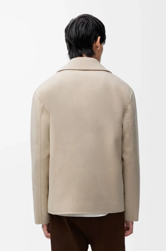 Chaqueta de trabajo de lana y cachemira Light Beige Melange Chaqueta de trabajo de lana y cachemira Light Beige Melange