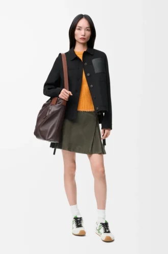 Chaqueta de trabajo de lana y cachemira Negro