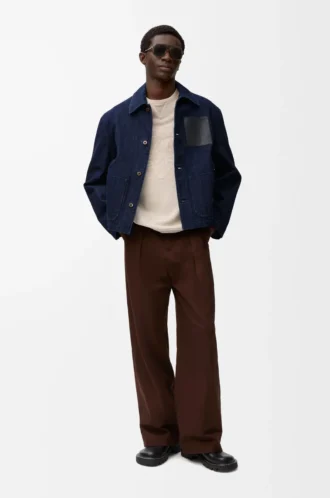 Chaqueta de trabajo en denim azul índigo
