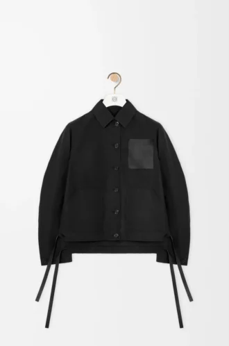 Chaqueta de trabajo en mezcla de cupro Negro