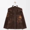 Chaqueta en tejido técnico flocado Marrón chocolate