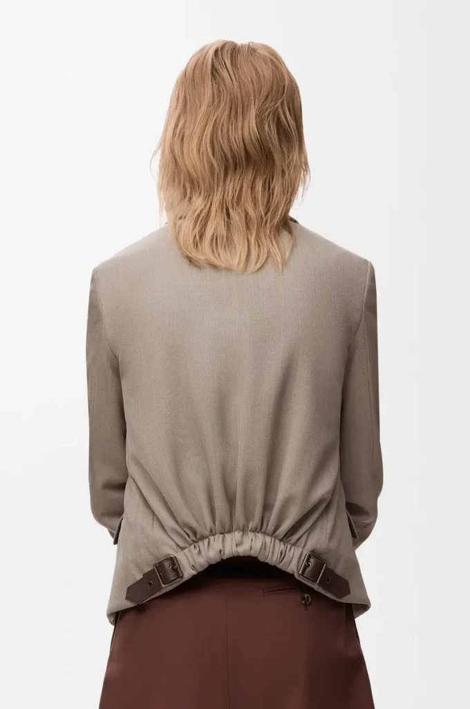 Chaqueta entallada de lana Beige Melange Chaqueta entallada de lana Beige Melange