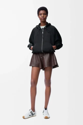 Chaqueta globo en mezcla de cupro Negro