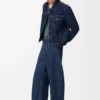 Chaqueta híbrida de denim y piel de becerro napa. Denim crudo Chaqueta híbrida de denim y piel de becerro napa. Denim crudo