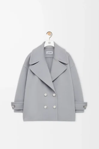 Chaqueta marinera Pebble de lana gris