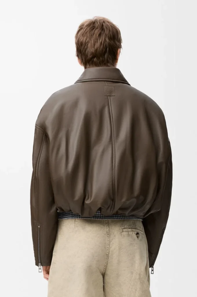 Chaqueta motera de piel de cordero napa verde caqui Chaqueta motera de piel de cordero napa verde caqui