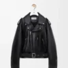 Chaqueta motera en piel de cordero napa. Negro Chaqueta motera en piel de cordero napa. Negro